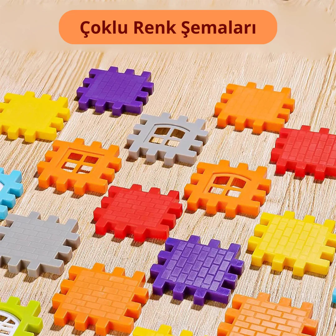 Puzzle 3D Yapı Tasarım Blokları 64 Parça